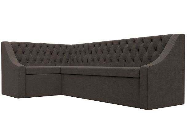 Диван кухонный угловой Мерлин левый угол Рогожка коричневый - Вид 3