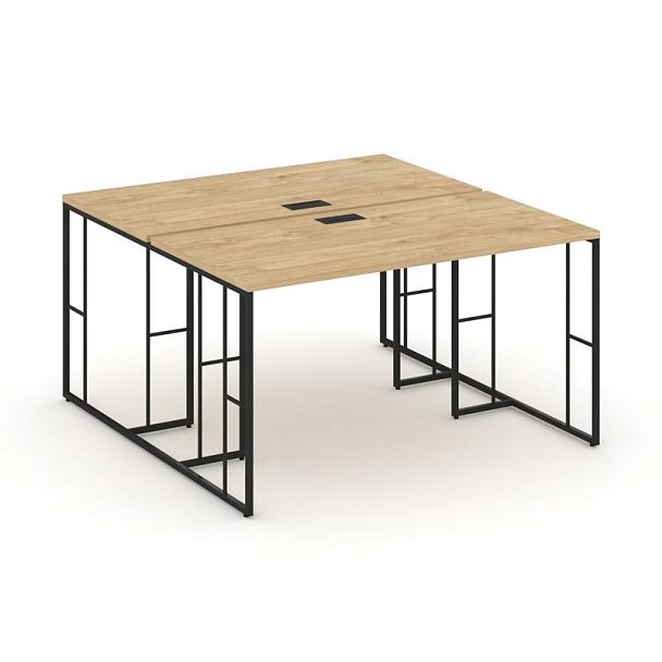 Rift Рабочая станция RF.DRS-015 Тиквуд Светлый/Металл Черный 1780*1432*750 - Вид 1