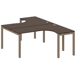 Metal System Quattro Р. ст. криволинейная на П-образном м/к 50БП.РАС-СА-2.4 Венге/Мокко металл 1600*2435*750 - Фото предпросмотра