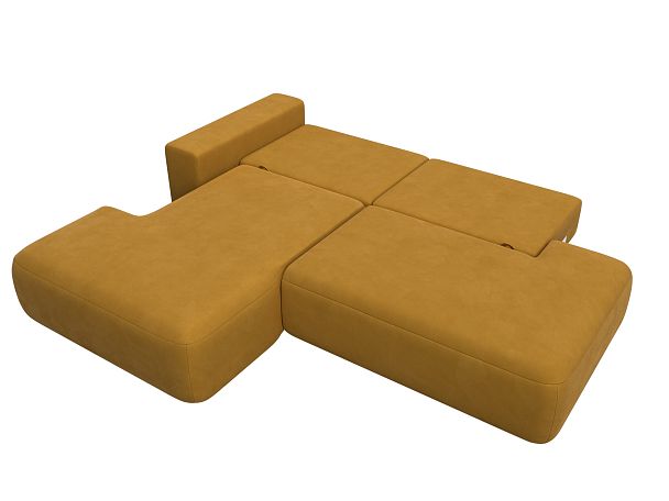 Диван угловой Лига-036 НПБ Модерн левый угол Велюр желтый - Вид 9