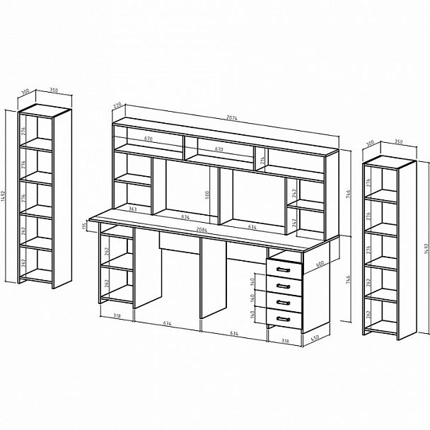 Рабочее место Лайт-13 СН - Вид 2