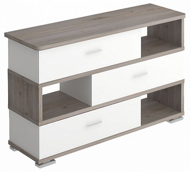 Тумба комбинированная Домино СБ-40/3-ПВК Белый/Нельсон - Вид 1