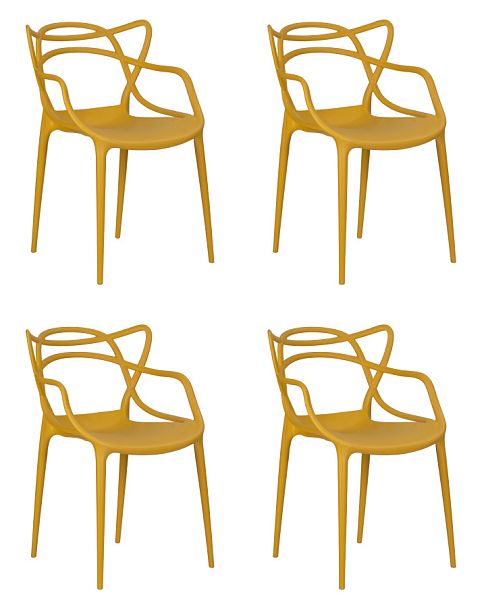 Набор 4 шт Стул обеденный DOBRIN MASTERS (горчичный (Y-03)) - Вид 1