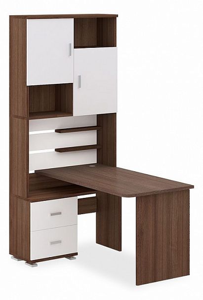 Стол компьютерный Домино СР-720/140 Белый/Шамони левый - Вид 1