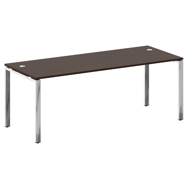 Metal System Direct Стол рабочий руководителя на П-обр. м/к БП.СРР-6.8 Венге/Нерж. сталь 2000*800*750 - Вид 1