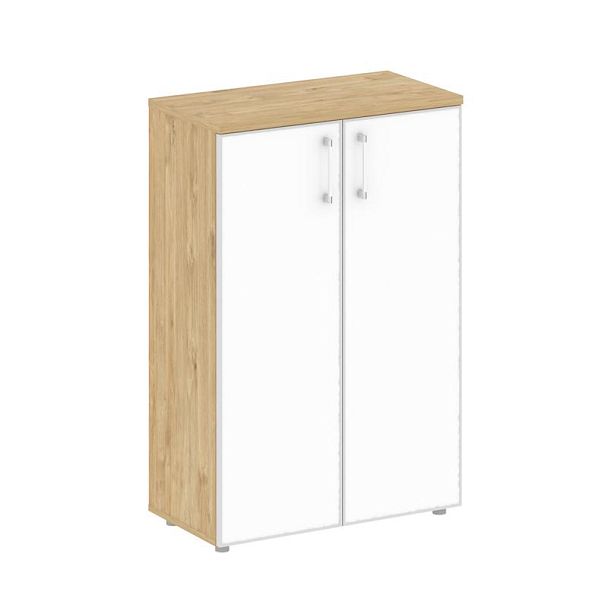 Шифт Шкаф средний широкий SK.ST-2.4R white Тиквуд Светлый/Стекло White 800*420*1207 - Вид 1