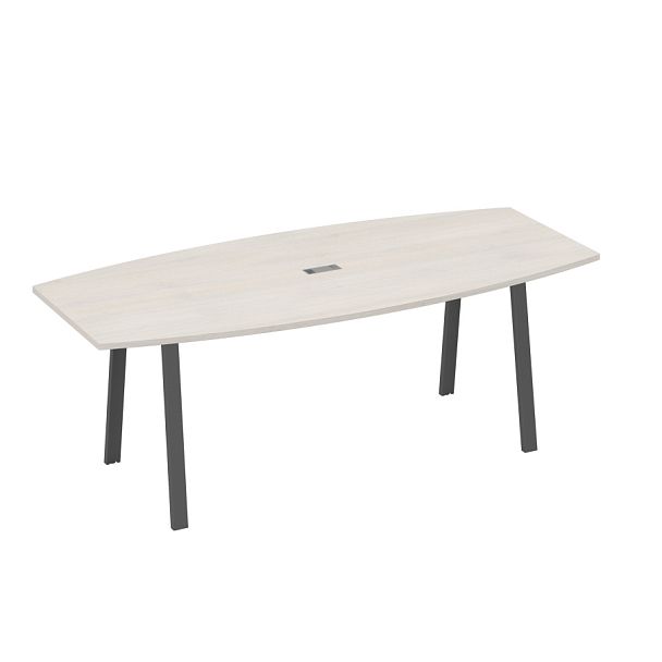 Стол для переговоров 220 на металлокаркасе TRE A4 А4 Б3 114 БП дуб / металлокаркас антрацит - Вид 1