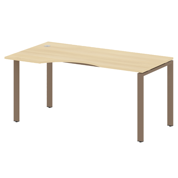 Metal System Стол криволинейный левый на П-образном м/к БП.СА-1 (L) Акация/Мокко металл 1600*900*750 - Вид 1