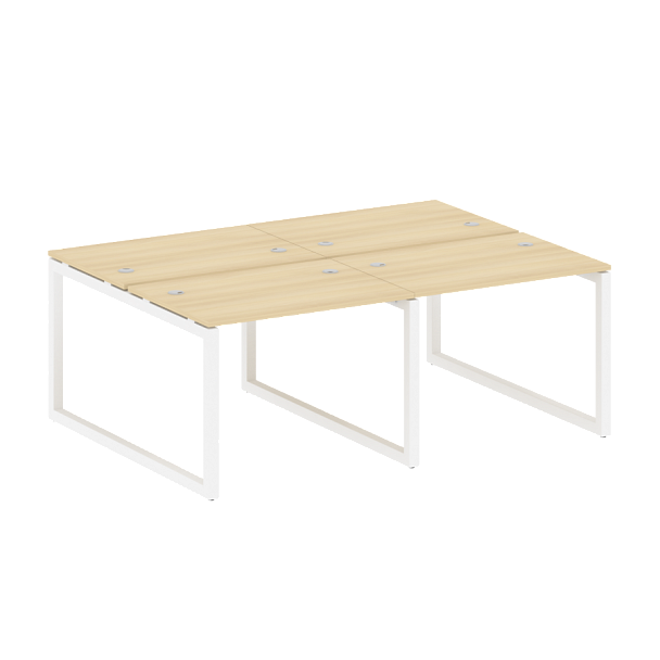 Metal System Quattro Р. ст. на 4 раб. места на О-образном м/к 50БО.СМ-4.1 Акация/Белый металл 2000*1475*750 - Вид 1