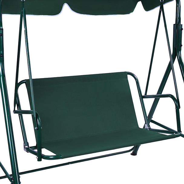 Качели садовые DASWERK (ДАСВЕРК) "RELAX SC-001", 2 места, Ш140хГ110хВ153 см, мягкое сиденье, зеленый/белый, 680050 - Вид 6