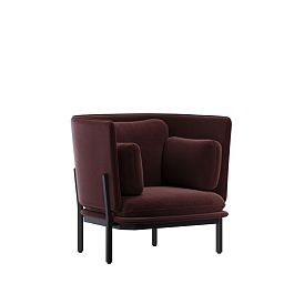 Stato Диван одноместный с низкой спинкой STA-01L Velutto 29/Металл Черный 970*850*855 - Фото предпросмотра