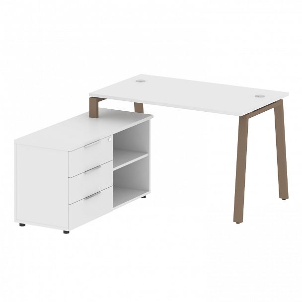 Рабочая станция "Metal System" БА.РС-СТС-2.2 белый/мокко - Вид 2