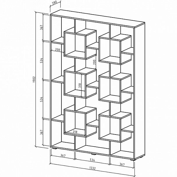 Стеллаж Квадро-2 - Вид 2
