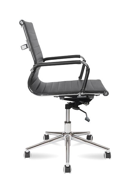 Кресло Техно LB / хром / черная экокожа - Вид 3