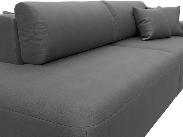 Диван прямой Лига-036 НПБ Модерн подлокотник справа Искусственная замша серый - Вид 4