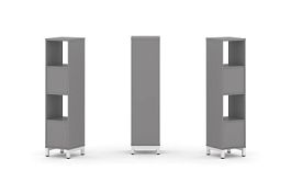 Стайл Проджект Набор стеллажа одностороннего, 4 яруса SN.NS-411 Серый Пепел/Металл Белый 387*400*161 - Фото предпросмотра