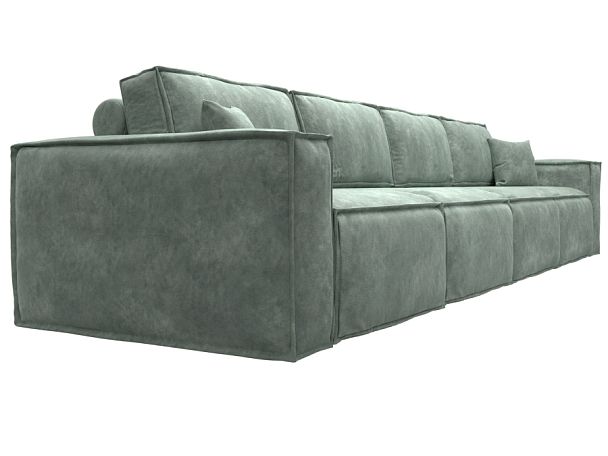 Диван прямой Лига-081 НПБ МегаЛонг Велюр зеленый - Вид 3