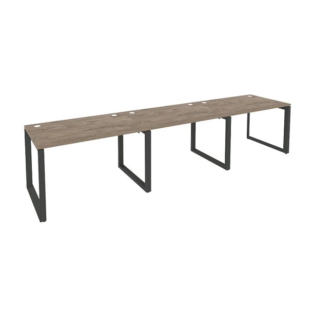 Onix Рабочая станция на О-образном м/к O.MO-RS-3.2.8 Тиквуд темный/Антрацит металл 3540*800*750 - Вид 1