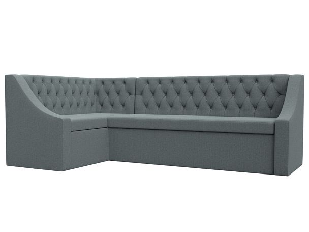 Диван кухонный угловой Мерлин левый угол Рогожка серый - Вид 1