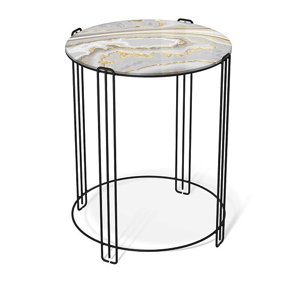 Столик журнальный Sheffilton SHT-CT53 золотистый пепел/черный муар - Вид 2