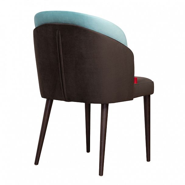 Полукресло Лилия, велюр коричневый/ голубой - Вид 5