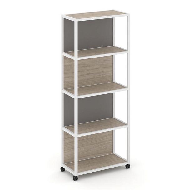 Shelf Mobile Стеллаж 5 уровней 1 секция VR.LT-STK-504.12 Дуб Аттик/Металл Белый/W-11 1200*400*2000 - Вид 2