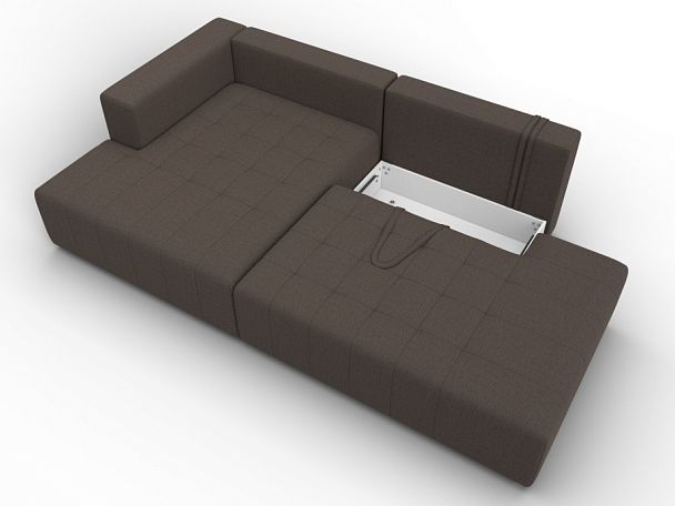 Диван угловой Лига-103 НПБ угол левый Рогожка коричневый - Вид 7