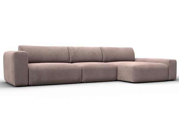 Диван угловой Лига-066 НПБ Лонг угол правый Велюр бежевый - Вид 1