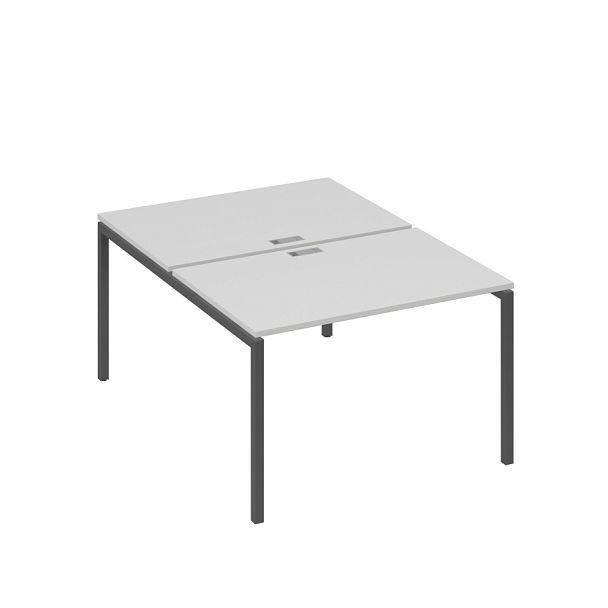 Рабочая станция (2х120) на каркасе DUE A4 А4 Б2 176 БП серый / металлокаркас антрацит - Вид 1