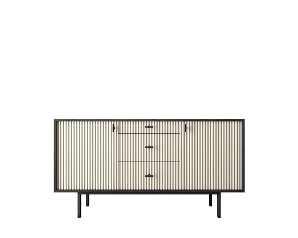 Комод две дверки и три ящика Emerson арт EM08/milky/L - Вид 1