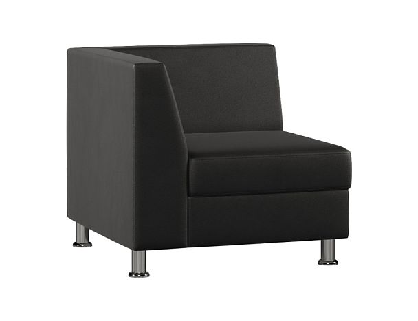 Модуль Everprof Monro с подлокотником одноместный правый Экокожа Черный - Вид 1