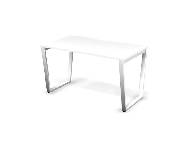 MATRIX 121S101-V Стол прямой, проводник вырезной (V-обр. опоры) 1380х780х775 Белый - Вид 1