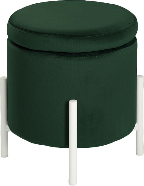 Пуф Кен с местом для хранения Зеленый велюр Confetti deep forest/белый - Вид 2