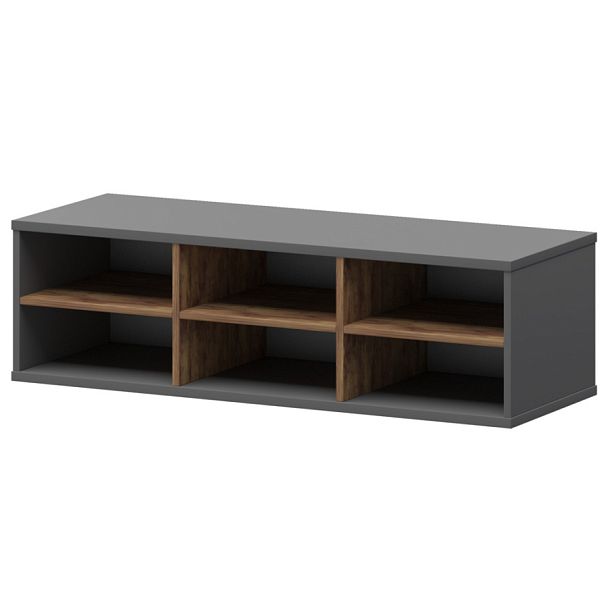 Надставка с вставкой для тумбы-купе СМТ-12НВ.18 тип1 Графит/Таксония 1236x444x400 Смарт - Вид 1