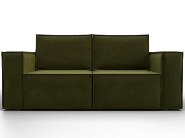 Диван прямой Куба мини Микровельвет зеленый - Вид 2