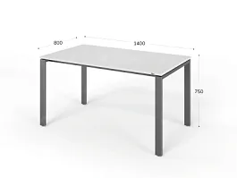 UNITY РМС8-14 БЕЛЫЙ Стол на металлокаркасе прямой 1400х800х750 - Фото предпросмотра
