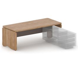 АККОРД/ACCORD RACR003-20x9 Стол правый под тумбу 2000х900х750 Акация Шеффилд/Серый камень - Фото предпросмотра