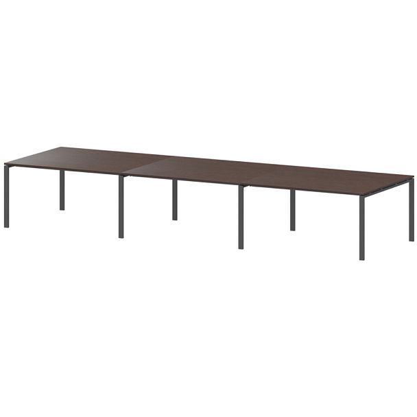 Стол на металлокаркасе для заседаний АМП-420 Дуб венге/Антрацит 4200x1236x760 Арго-М - Вид 1