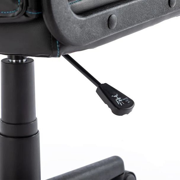 Кресло компьютерное BRABIX "Stripe GM-202", экокожа, черное/голубое, 532509 - Вид 13