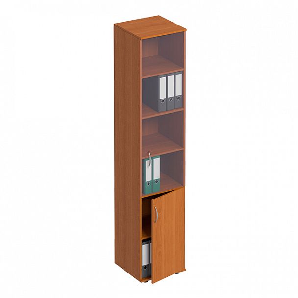 Шкаф для документов узкий со стеклом "Формула" ФР 381 ольха европейская - Вид 1