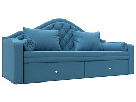 Диван детский прямой Сойер Рогожка голубой - Фото предпросмотра