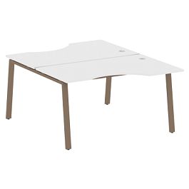 Metal System Р. ст. криволинейная на А-образном м/к БА.РАС-СА-2.2 Белый/Мокко металл 1400*1835*750 - Фото предпросмотра