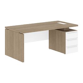 Стол письменный СП-064-25-04(R) Дуб Натуральный/Белый глянец 1800х900х750 KANON - Фото предпросмотра