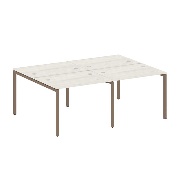 Metal System Quattro Р. ст. на 4 раб. места на П-образном м/к 40БП.СМ-4.1 Дуб наварра/Мокко металл 2000*1475*750 - Вид 1