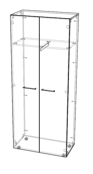 Гардероб закрытый Фокус с ДВП, венге - Вид 5