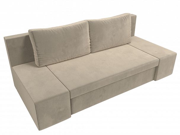 Диван прямой Сан Марко (полностью микровельвет бежевый) - Вид 5