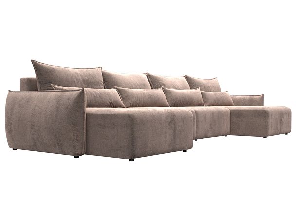 Диван П-образный Лига-051 НПБ Лонг Велюр бежевый - Вид 3