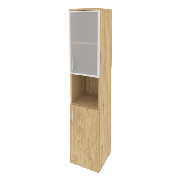 Onix Шкаф высокий узкий правый O.SU-1.4 R (R) Тиквуд светлый 400*420*1977 - Вид 1