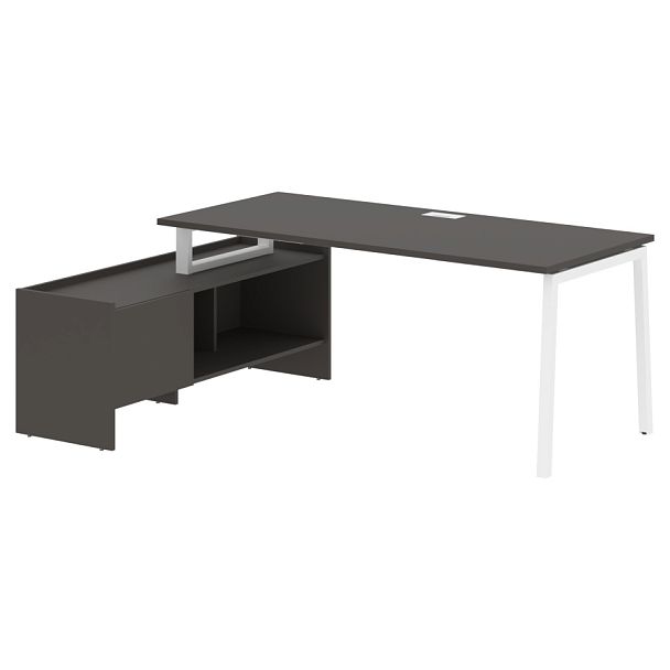 Стол с тумбой ELCT 19814 Мокко/Белый 1960х1400х750 EDIS - Вид 1