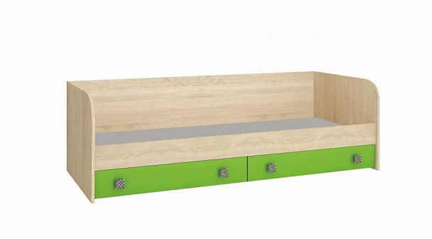 Кровать с ящиками Колибри (650х1892х862) дуб сонома/мохито матовый - Вид 1